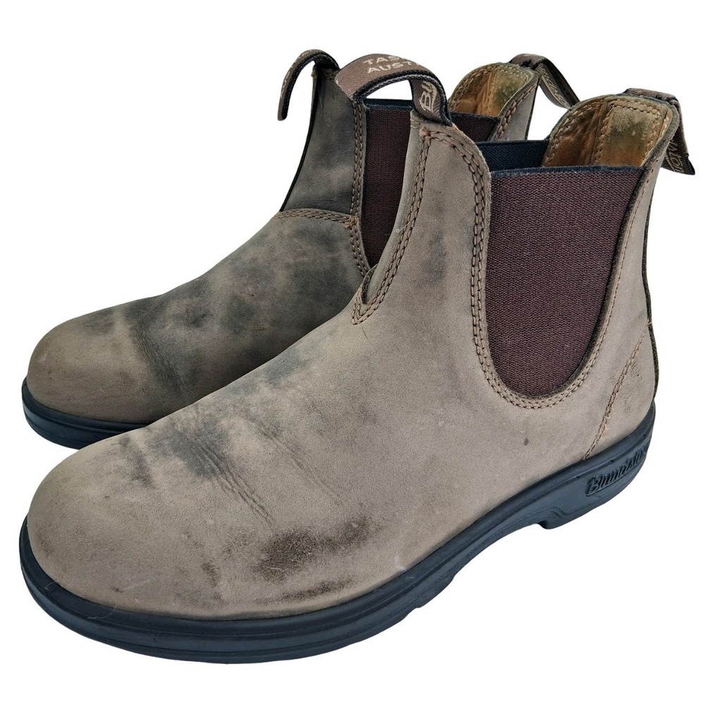Blundstone Boots Mens Size 7 Brown Nubuck Chelsea Pull On Ankle Work Boots
